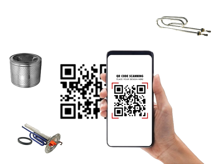QR code scanning of parts