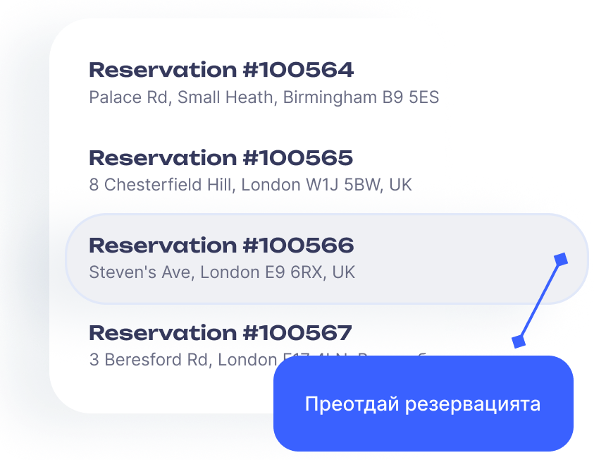 Reservation reassignment mockup