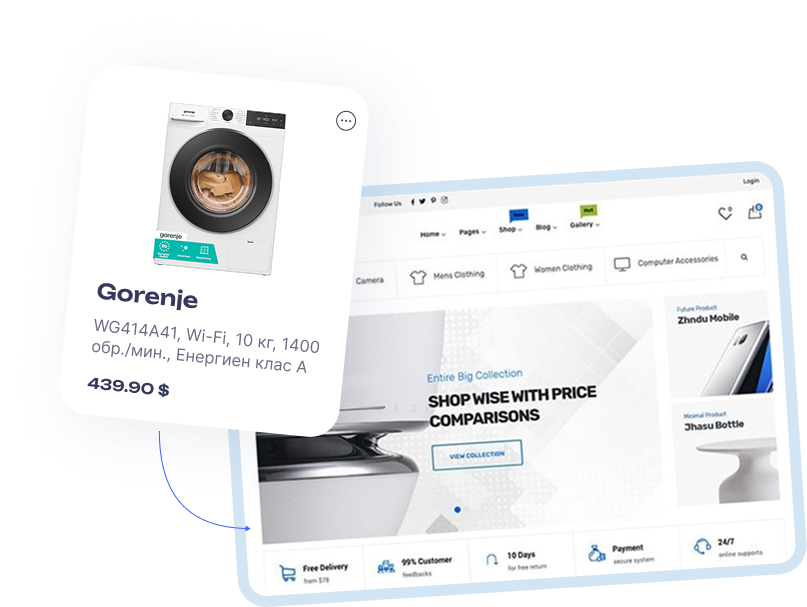 Product synced to an online store